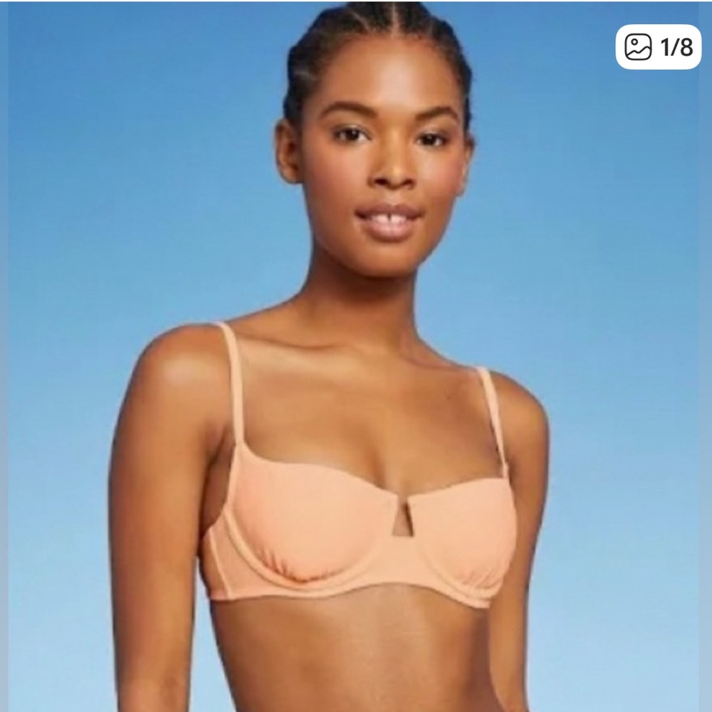 NEW Xhilaration large Underwire Bikini Top in‎ Peach Orange